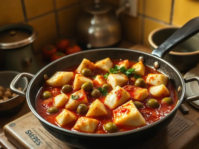 Baccalà in umido con olive — ricetta della Nonna
