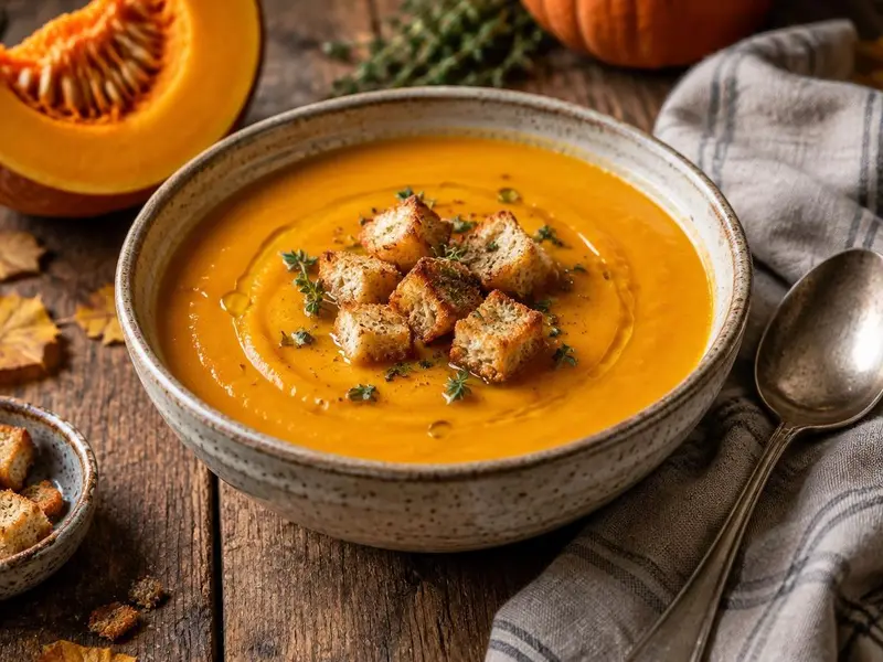 Crema di zucca con crostini — ricetta della Nonna