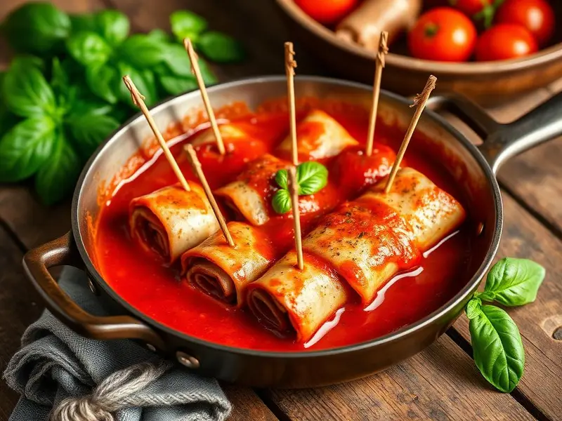 Involtini di carne al sugo — ricetta della Nonna