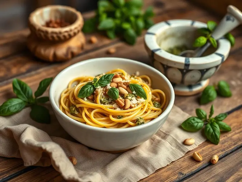 Pasta al pesto di basilico — ricetta della Nonna