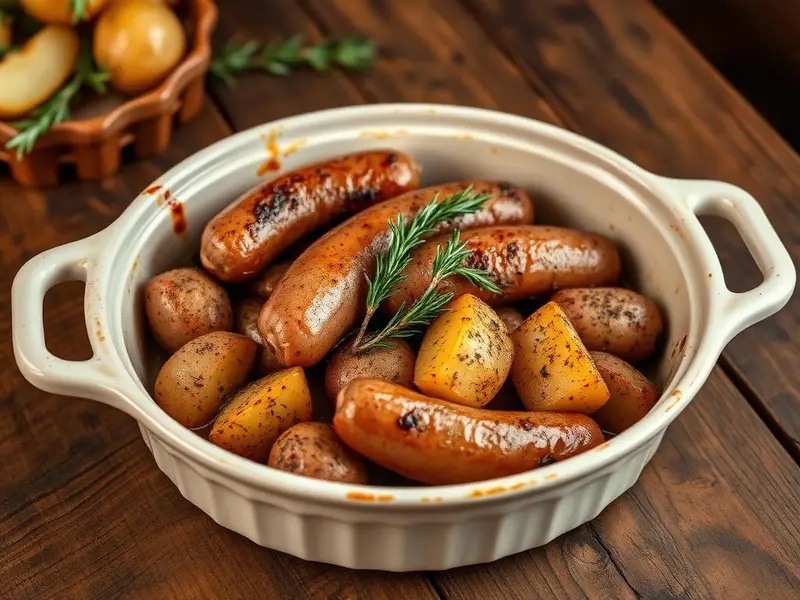 Salsicce e patate al forno — ricetta della Nonna
